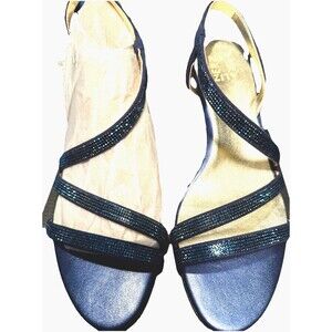 Naturalizer Vanessa2 Navy Rhinestone Strappy Heels Comfort Dress Sandals 9.5